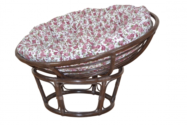 Papasansessel, braun mit Rosenkissen, in 80, 100 oder 110 cm | Sessel,  Hocker & Co. | Rattansessel