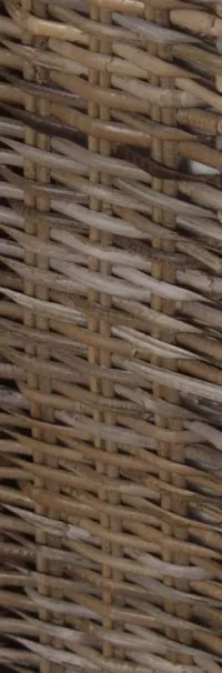 Raumspar-Wäschekorb aus Rattan, handgeflochten, naturgrau