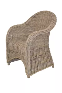 Kubu-Rattansessel Korbsessel – Handgeflochten, naturgrau gewischt