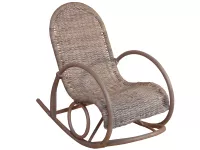 Relax-Schaukelstuhl aus handgeflochtenem Kubu-Rattan in Naturgrau