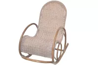 Relax-Schaukelstuhl aus handgeflochtenem Kubu-Rattan in Naturgrau