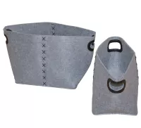 Filzkorb, Filztasche im 2er-Set, grau