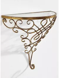 Wandkonsole aus Metall, Gold