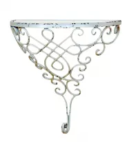 Wandkonsole aus Metall, weiß