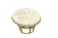 Papasansessel mit Kissen, 110 cm beige