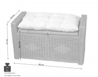 Sitz-/Wäschetruhe aus Kubu-Rattan mit Auflage
