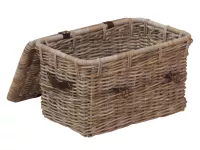 Kubu-Rattantruhe handgeflochten, naturgrau gewischt