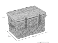 Kubu-Rattantruhe handgeflochten, naturgrau gewischt