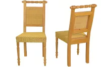 Esszimmerstuhl 2er Set, aus Rattan handgeflochten, beige