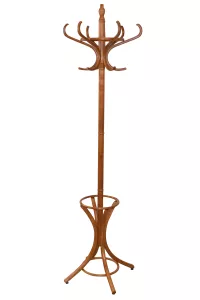 Eleganter Garderobenständer aus Massivholz Birke – Erle mit Schirmhalter