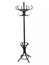 Eleganter Garderobenständer aus Massivholz Birke – Mahagoni mit Schirmhalter