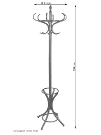 Eleganter Garderobenständer aus Massivholz Birke – Schwarz mit Schirmhalter