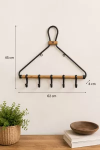 2er-Set Garderobenleisten im Kleiderbügel-Design mit verschiebbaren Haken