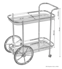 Servierwagen in Messing mit Glasablagen & Flaschenhalter – Modernes Wohnaccessoire