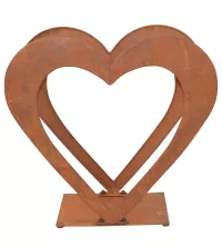 Herz-Metallregal aus Eisen in Rostoptik, 56cm – Dekoratives Regal für Innen & Außen