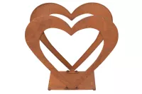 Eisenregal in Herzform, 87 cm hoch, Metallregal mit Rostpatina für Innen & Außen