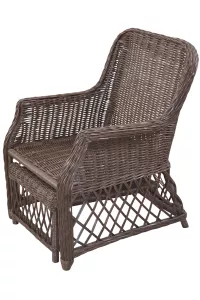Rattansessel, Relaxsessel mit ausziehbarem Fußteil, handgeflochten