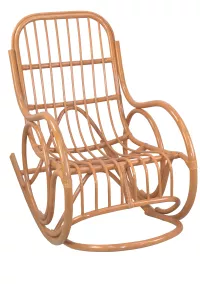 Handgefertigter Rattan-Schaukelstuhl mit Komfort-Auflage – Stilvoll & zeitlos