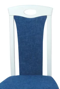  Esszimmerstuhl aus Massivholz (2Stück), weiß / blau