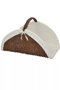 Handgeflochtener Holzkorb aus Wasserhyazinthe mit Jute-Innenfutter