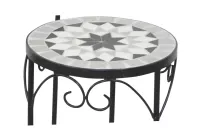 3tlg. Blumenständer-Set aus Metall mit Mosaik