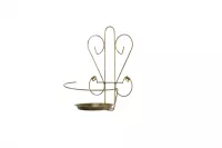 Dekorative Wandblumenampel aus Metall in Antik-Gold mit Vintage-Ornamenten
