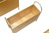 3-tlg. goldfarbenes Blumentopf-Set 