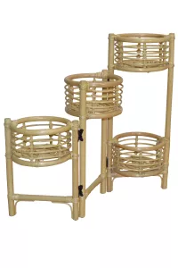 Blumenständer / Raumteiler aus Rattan, naturfarben