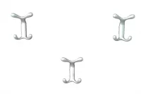 Design-Garderobenhaken 3er-Set, silberfarben, Designer: Bartoli Design
