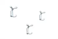 Design-Garderobenhaken 3er-Set, silberfarben, Designer: Bartoli Design