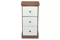 Kleine Schubkastenkommode – Massivholz Paulownia – creme & nussbaumfarben