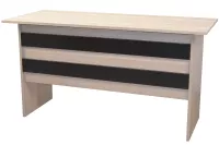 Moderner Schreibtisch in Eiche Sonoma, 140x60 cm, mit schwarzen Zierleisten