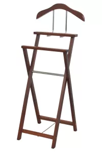 Herrendiener, Kleiderbutler aus MDF in Nussbaumoptik mit Kleiderbügel & Ablagefach