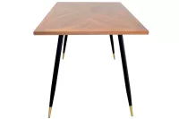 Eleganter Esstisch 140x80 cm in Nussbaum-Optik & Metallbeinen gold/schwarz