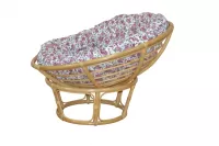 Papasansessel, beige mit Rosenkissen, in 80, 100 oder 110 cm