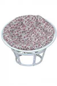 Papasansessel mit Rosenkissen, 80 cm