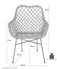 Armlehnstuhl aus Rattan handgeflochten 