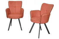 2er Set Armlehnstühle Terracotta – Modern, bequem & stilvoll mit Metallgestell