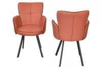 2er Set Armlehnstühle Terracotta – Modern, bequem & stilvoll mit Metallgestell