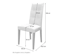 2er-Set Esszimmerstühle mit Kunstlederbezug in Beige – Massivholzgestell Eichefarben