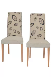 2 Polsterstühle Buche beige gemustert – Esszimmerstühle, bequem & stilvoll
