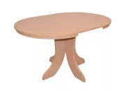 Essgruppe Buche – ausziehbarer Tisch Ø90–130 cm + 4 Stühle, braun gepolstert