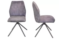 Moderner Drehstuhl im 2er-Set – Samtoptik in Anthrazit mit Dreh- & Rückstellfunktion