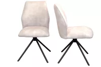 Drehstuhl-Set (2 Stk.) in Beige – Samtoptik, Metallgestell & Auto-Return