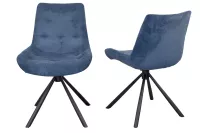 2er Set Design-Drehstuhl mit Cordbezug – gepolstert & drehbar in Blau