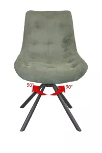2er Set Design-Drehstuhl mit Cordbezug – gepolstert & drehbar in Grün