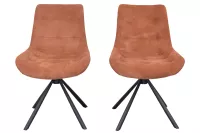 2er Set Drehstühle – Modernes Design, Cord-Stoff, drehbar mit Rückstellfunktion, Terra