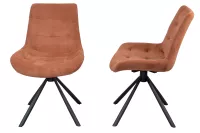 2er Set Drehstühle – Modernes Design, Cord-Stoff, drehbar mit Rückstellfunktion, Terra