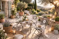 2er-Set Gartenstuhl „Hamburg“ mit Mosaik – Klappbar & stabil für Balkon und Terrasse