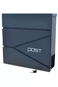 Metallbriefkasten Anthrazit mit Softabsenkung, Schloss & Zeitungsfach